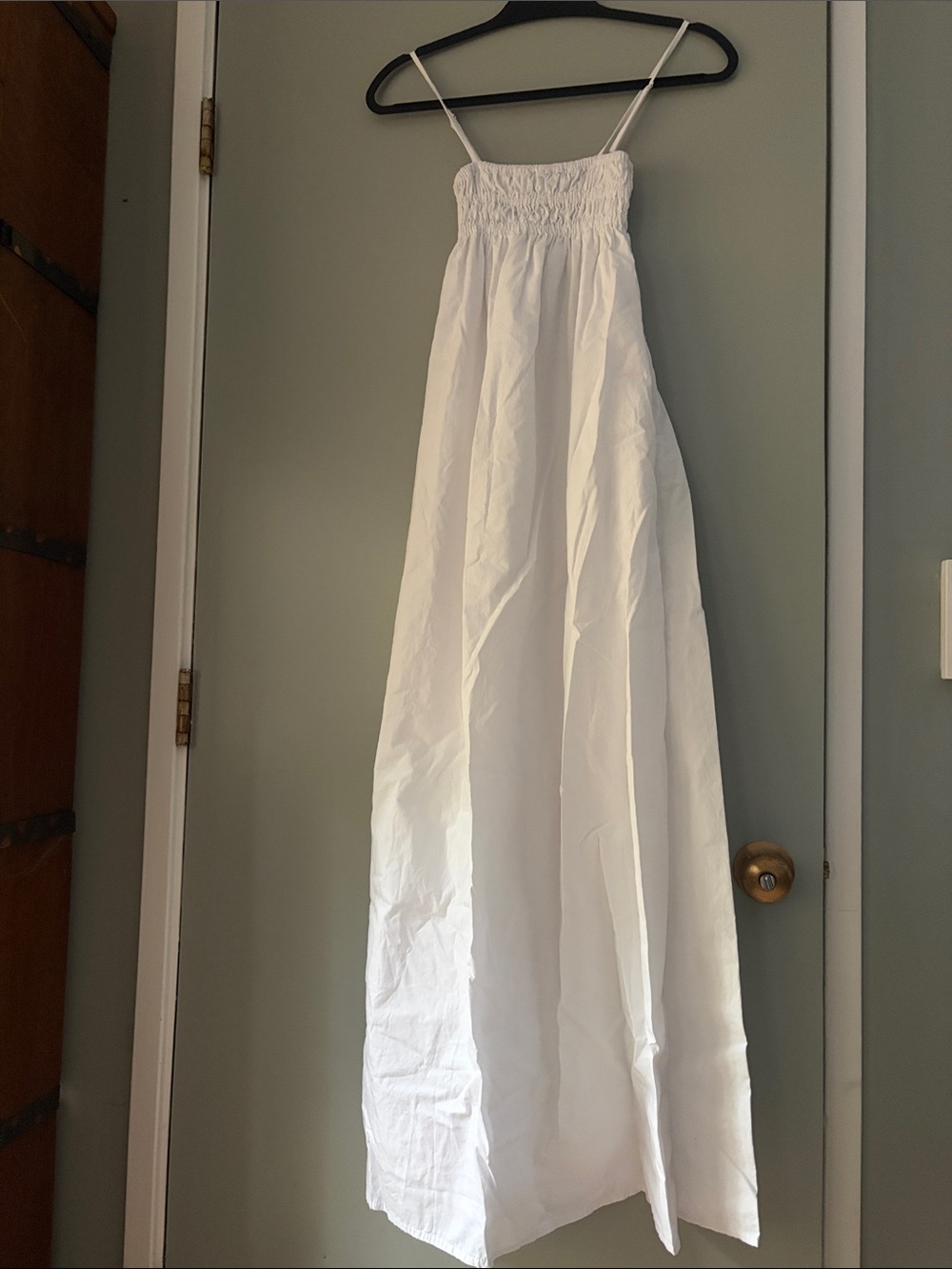 Because of Alice (BOA) - White Maxi Dress with Slip, size S, 100% cotton